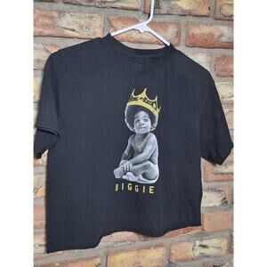 Biggie Smalls Baby Crown Graphic Crop Top Tee Black- Womens Size M- Mint!
